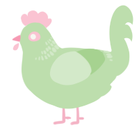 A gluppy chicken with a neck-band pattern