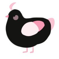 A black and rose chicken
