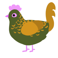 A olive and ochre chicken with a half-lace pattern