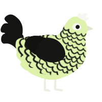 (unnamed), a apple and black chicken with a lace pattern