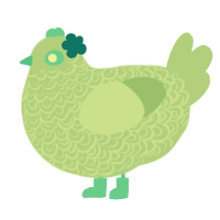 A gluppy chicken with a double-lace pattern