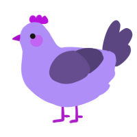 A lilac and overcast chicken