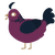 Baalial, a wine and tumblr chicken with a neck-speckle pattern