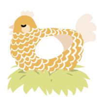 A honey and cream chicken with a lace pattern