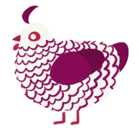 A white and wine chicken with a lace pattern