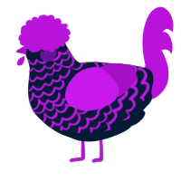 A tumblr and amethyst chicken with a lace pattern