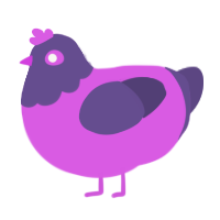 A orchid and overcast chicken with a head pattern