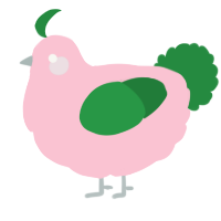 A rose and viridian chicken