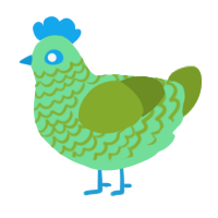 A spring and chartreuse chicken with a lace pattern