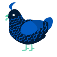 A tumblr and ultramarine chicken with a lace pattern