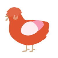 A vermilion and rose chicken