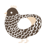 A bark and cream chicken with a lace pattern