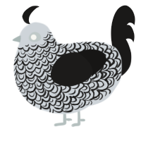 A mist and sable chicken with a double-lace pattern