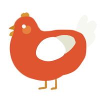 A vermilion and white chicken