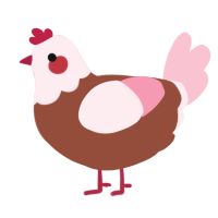 A russet and rose chicken with a head pattern