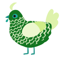 A leaf and apple chicken with a lace pattern