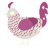 Celest, a beige and fuchsia chicken with a lace pattern