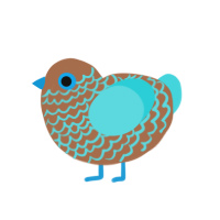 (unnamed), a brown and aqua chicken with a lace pattern