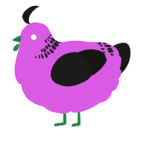 A orchid and sable chicken with a neck-band pattern