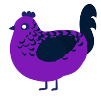 A violet and tumblr chicken with a half-lace pattern