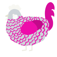 A mist and fuchsia chicken with a lace pattern