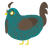 A teal and bark chicken with a double-lace pattern