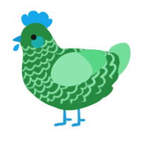 A viridian and spring chicken with a lace pattern
