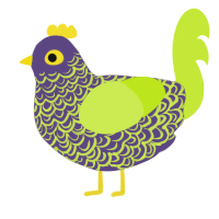 A overcast and lime chicken with a double-lace pattern