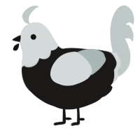 A sable and silver chicken with a head pattern