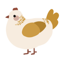 A cream and gold chicken with a neck-band pattern