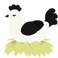 A white and black chicken