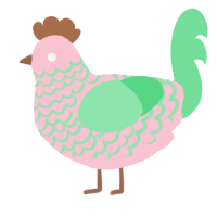 A rose and spring chicken with a lace pattern