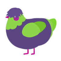 A overcast and grass chicken with a head pattern