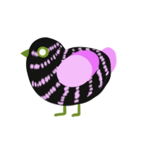 (unnamed), a black and lavender chicken with a bar pattern