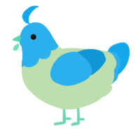A gluppy and sky chicken with a head pattern
