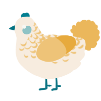 A cream and honey chicken with a half-lace pattern