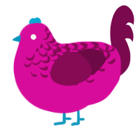 A fuchsia and wine chicken with a half-lace pattern