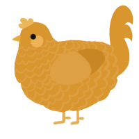 A orange chicken with a lace pattern