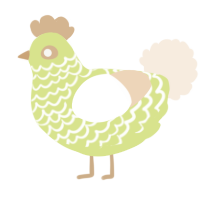 A lemon and cream chicken with a lace pattern