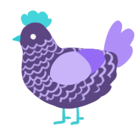 A overcast and lilac chicken with a lace pattern