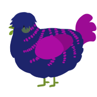 A navy and plum chicken with a half-bar pattern