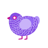 (unnamed), a blurple and lilac chicken with a lace pattern