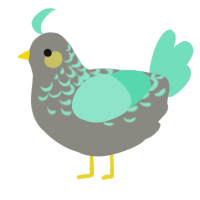 A ash and mint chicken with a half-lace pattern