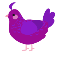 A plum and violet chicken with a half-lace pattern