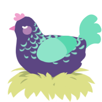 A overcast and mint chicken with a half-lace pattern