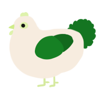 A cream and leaf chicken