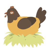 A honey and bark chicken with a head pattern