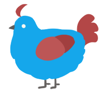 A sky and red chicken