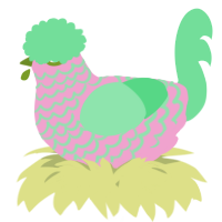 A pink and spring chicken with a lace pattern