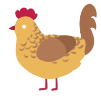 A honey and brown chicken with a half-lace pattern